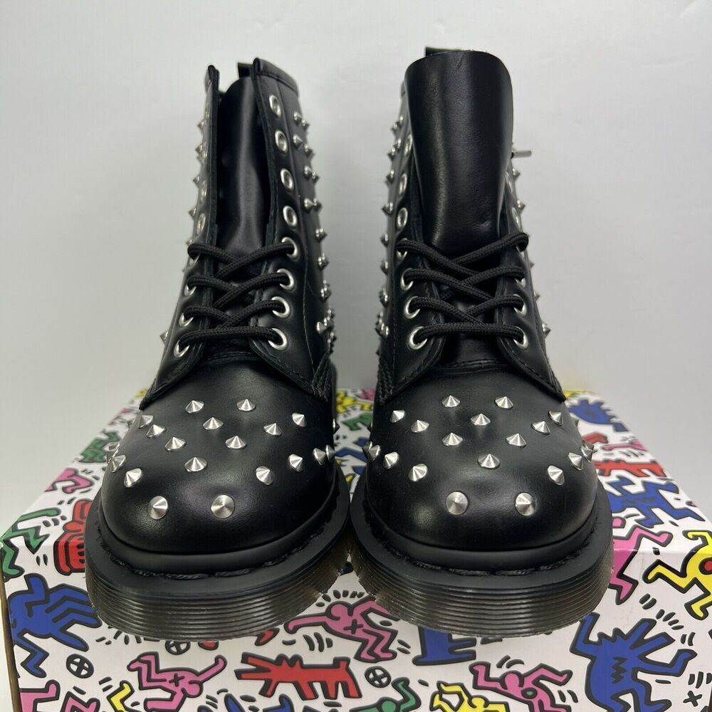 Dr. Martens 1460 Boots Wanama Studded Doc Black NEW Dr Mens Size 4 Womens Size 5 - Picture 3 of 13